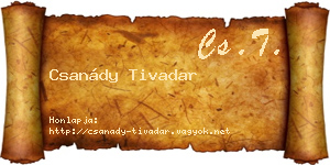 Csanády Tivadar névjegykártya