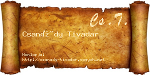 Csanády Tivadar névjegykártya