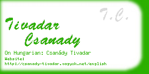 tivadar csanady business card