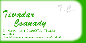 tivadar csanady business card